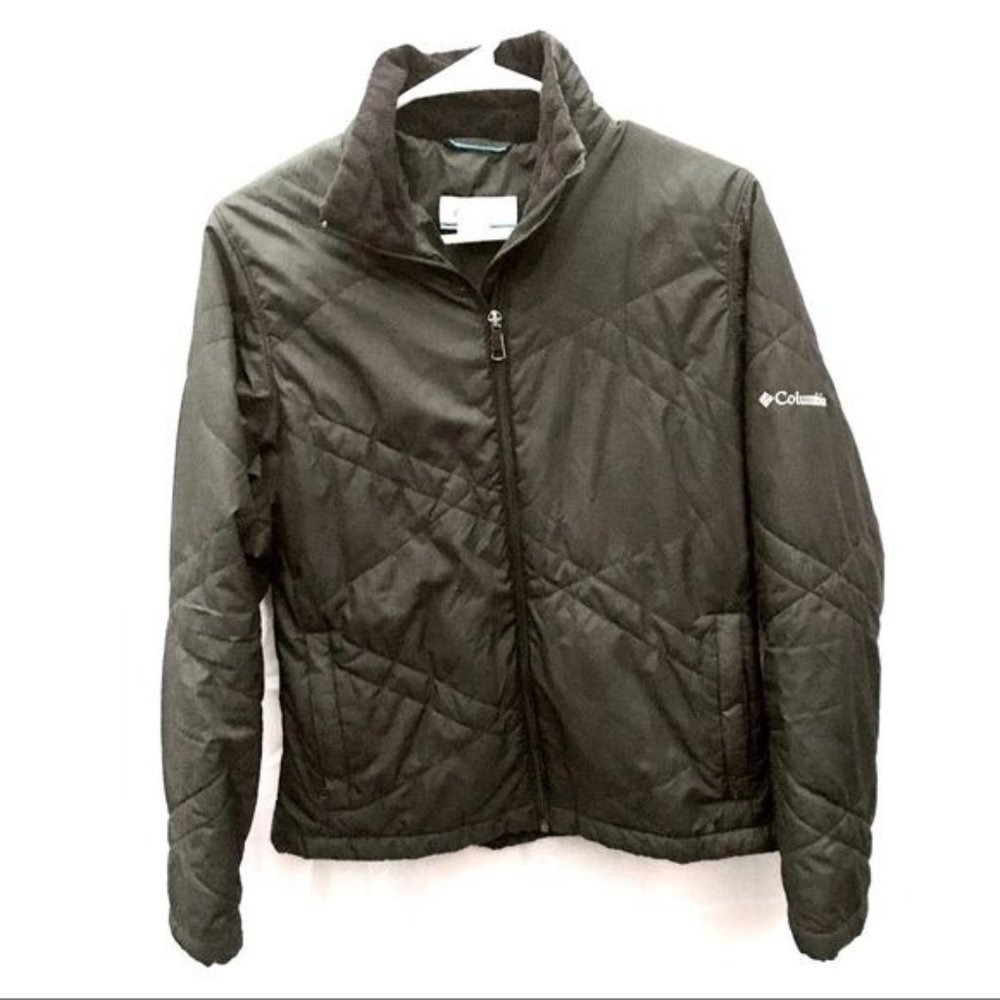 Columbia Black zipper puffer quilted Jacket Coat S small